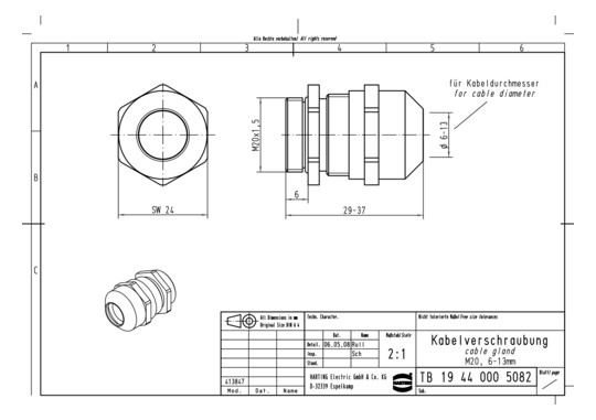 HART Kabelverschraubung M20, 19440005082 