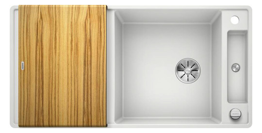Blanco Spüle AXIA III XL S-F SILGRANIT 99 x 50 cm, weiß, reversibel, mit Holzschneidbrett