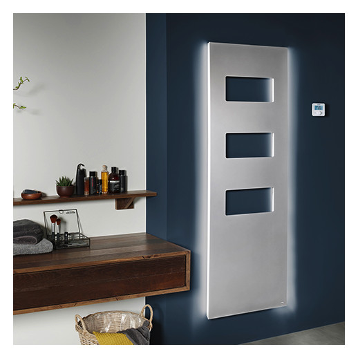 Bemm Planheizwand Plawa SPA Pur 1500 x 775 mm, weißperlmetallic, rein elektrisch, pulverbeschichtet