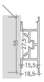 Wandprofil ws Alu 100x18,5x55mm