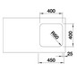 Blanco Becken SUPRA 400-U 43 x 43 cm, Edelstahl Bürstfinish, für Unterbau