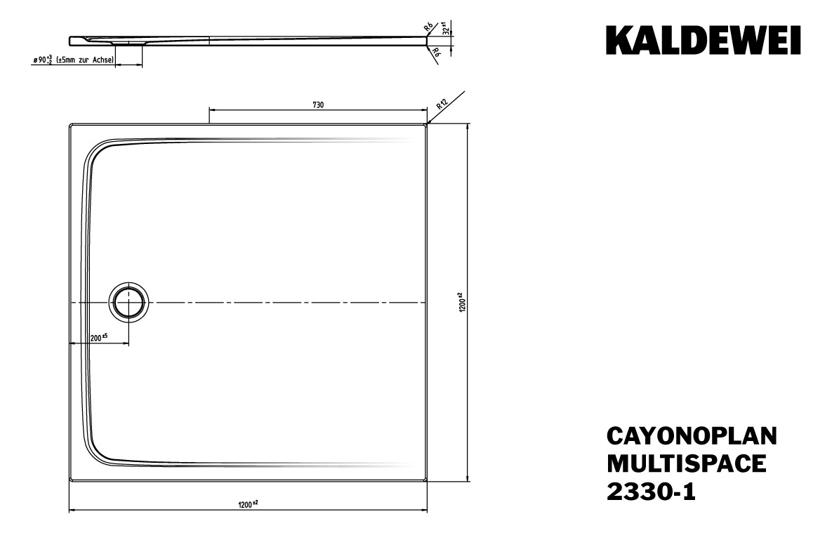 Kaldewei Duschwanne CAYONOPLAN Multispace-2330-5 120x120x1,7cm, mit Wannenträger, Schallschutz Secur Plus, cool grey 90 Kaldewei Duschwanne CAYONOPLAN Multispace-2330-5 120x120x1,7cm, mit Wannenträger, Schallschutz Secur Plus, cool grey 90