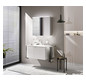 EMCO Aufputz-Lichtspiegelschrank flat 2 Classic 1400x729mm, LED-Aufsatzleuchte, 3-türig, Aluminium
