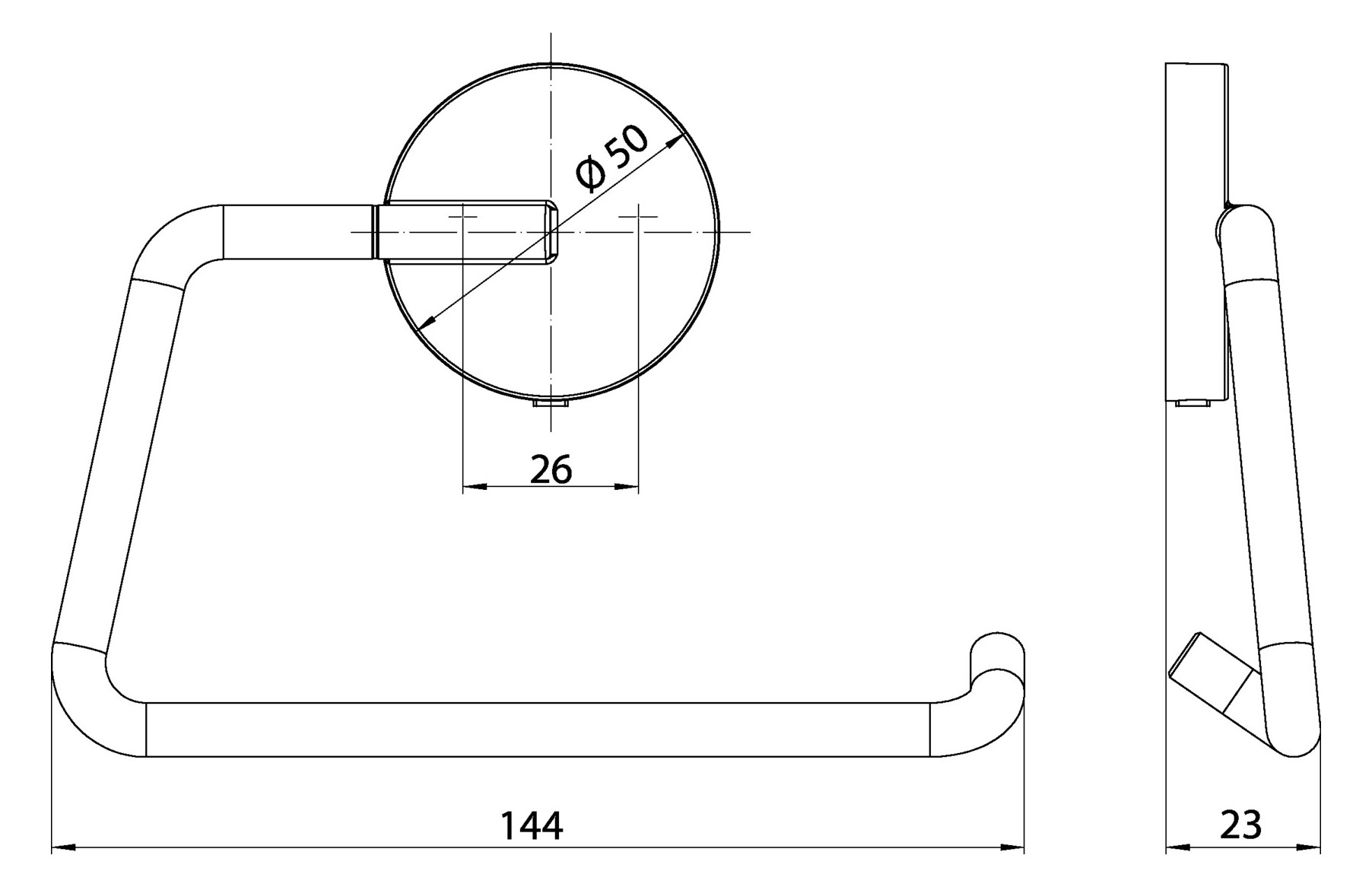 EMCO Papierhalter Round chrom, ohne Deckel, beweglich