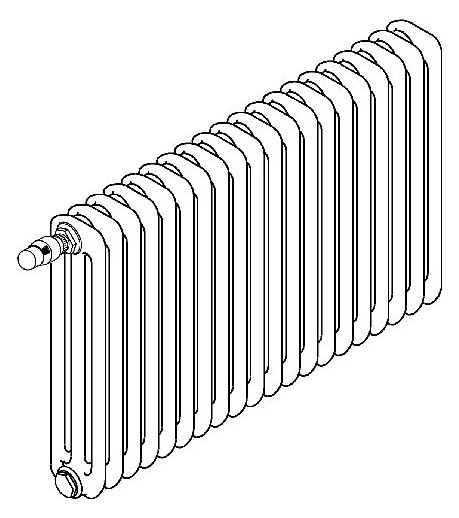 Bemm Laser-Röhrenradiatoren Vera Bauhöhe 400 mm, 59 Elemente, BT 177 mm