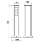 Steckdosensäule Metall sw 4Steckd IP44 500x80x150mm