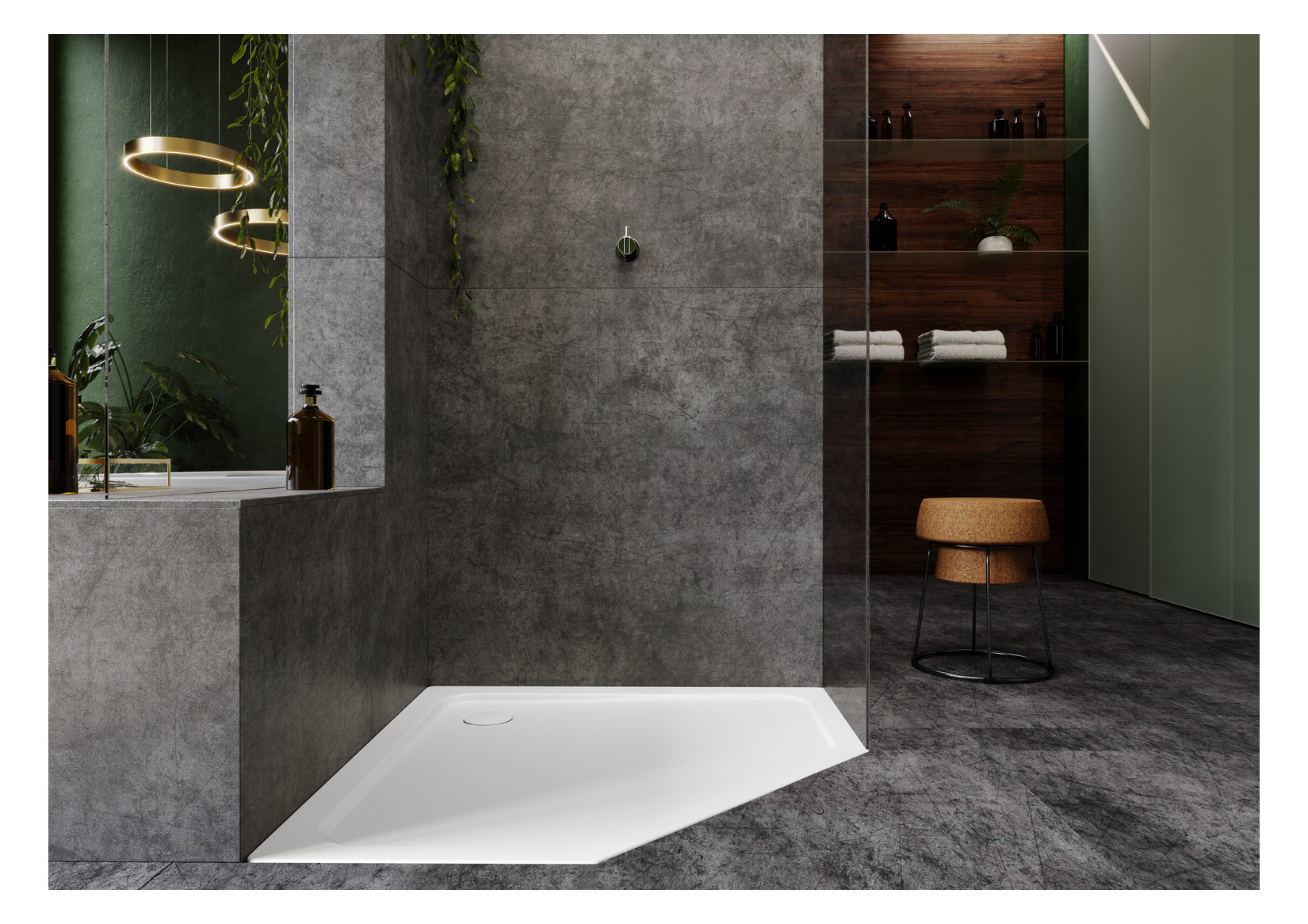 Kaldewei Duschwanne CORNEZZA 672-1 100x100x2,5cm, Antislip Perl-Effekt, schwarz