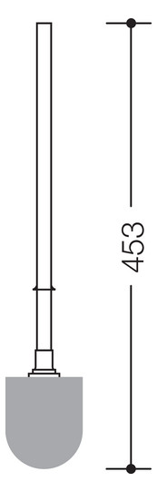 HEWI Toilettenbürste 477 460mm, felsgrau