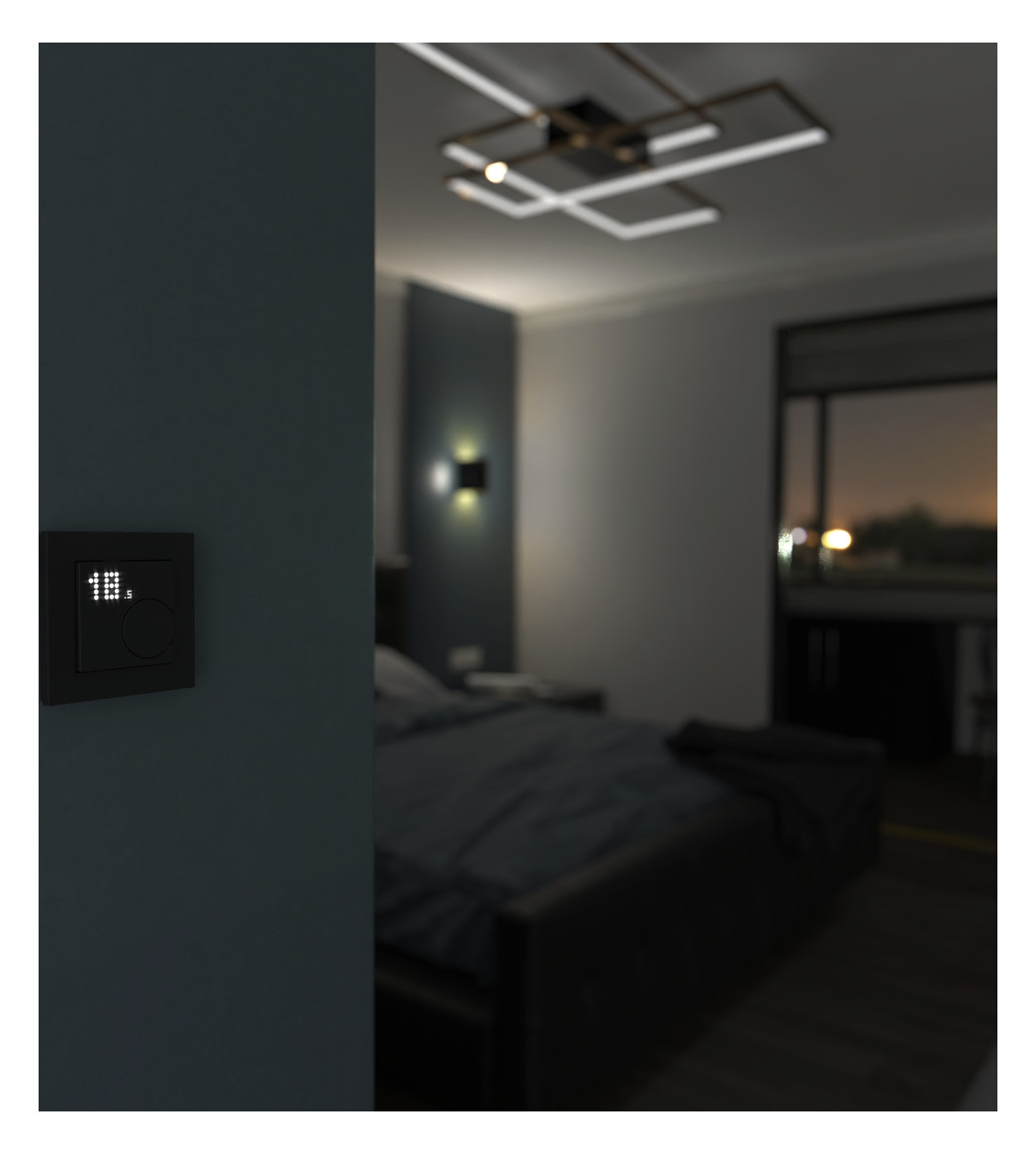 Raumtemperaturregler UP Zigbee sw mt Bedienelement Mit Vor-Ort Bedienung