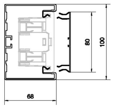 Geräteeinbaukanal Alu 100x68mm natur anod/elox GEB-K 5800qmm 2000mm
