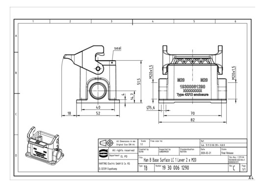HART Sockelgeh.-Untert.M2x20 19300061290 