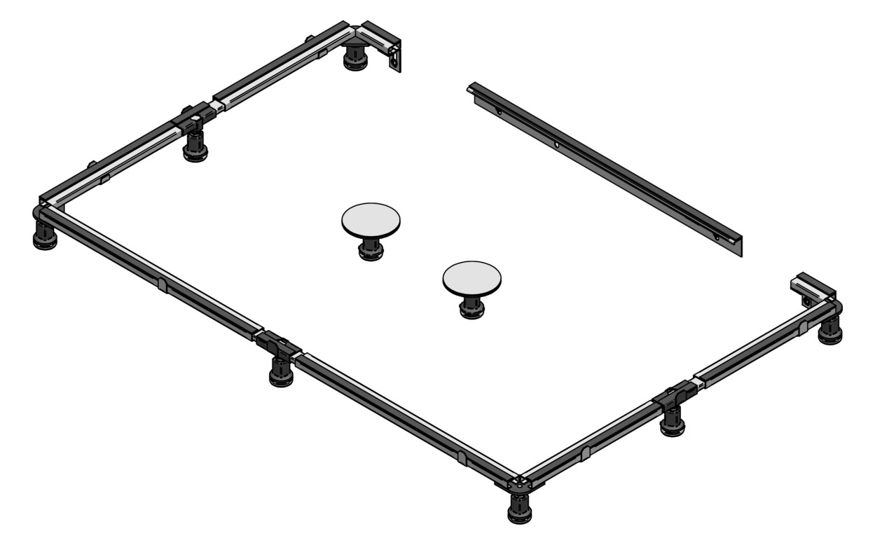 mabo Montagerahmen 1200 für Duschwannen von 700 x 800 bis 1200 x 1200 mm