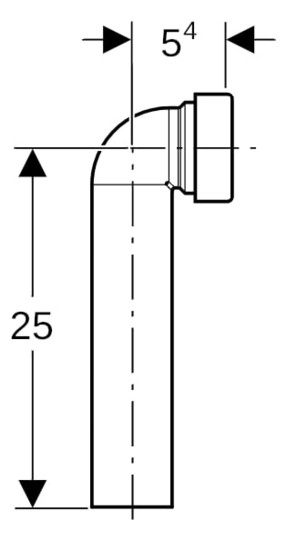 Geberit Anschlussbogen 40 mm, mit O-Ring
