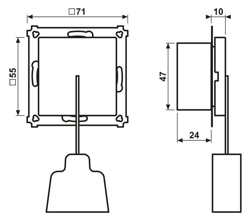 Zugtaster f.Beh aws AS / NaV RAL9010