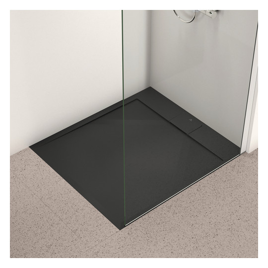 Ideal-Standard Rechteck-Brausewanne Ultra Flat S i.life 100 x 90 x 3 cm, Schiefer, Aufbauhöhe 30mm