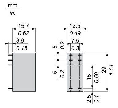 Schaltrelais 24V/AC 1W IP40 Steckanschl 12,5x29x19,6mm