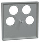 Zentralplatte Sat/TV/Radi System M alu Schraubbef 4f