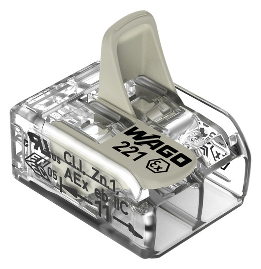 Steckklemme 2f 450V 32A Serie 221 0,14-4qmm m.BetätiHebel f.Massivleiter