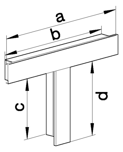 T-Stück LF-K 45x30mm UT/OT ST si hfr vz f.Funktionserh