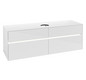 V&B Waschtischunterschrank Collaro 160x54,8x50cm, Waschtisch mittig, LED-Beleuchtung 12W, glossy white