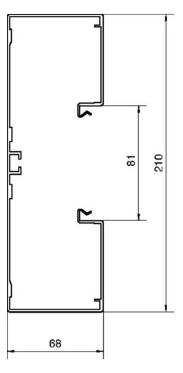 Geräteeinbaukanal Alu 210x68mm ver-ws RAL9016 GEB-K besch 12630qmm 2000mm