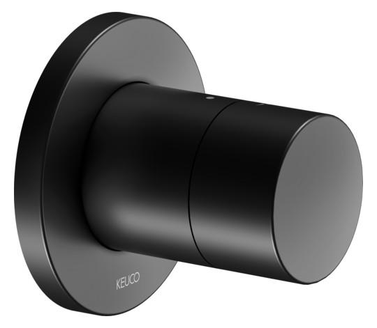 KEUCO Fertigmontageset IXMO Pure schwarz matt, UP-Absperrventil, rund, für 1 Verbraucher