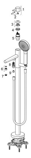 HANSA Wannen-Einhebelmischer HANSAVANTIS Style bodenstehend, Pinhebel, Auslauf 209mm, chrom