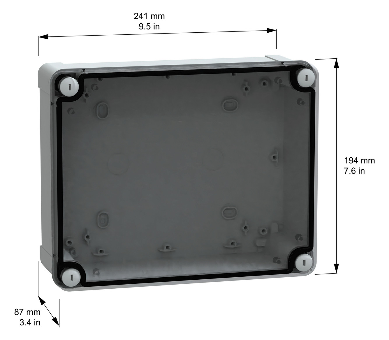 Leergehäuse Kst IP66 B194xH241xT87mm ET80mm geschl