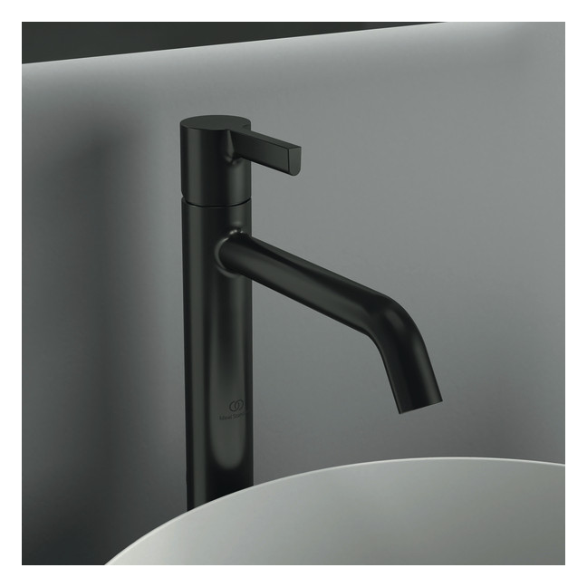 Ideal-Standard Waschtisch-Einhebelmischer Joy Ausladung 170mm, mit verlängertem Sockel, ohne Ablaufgarnitur, magnetic grey