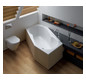 6-Eck-Badewanne BetteMetric 6841 Glasur, natura, 206x90x45cm, Fußende links, Überlauf vorne