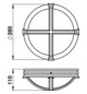 Glasleuchte 75W HV br IP44 E27 Ø280x110mm