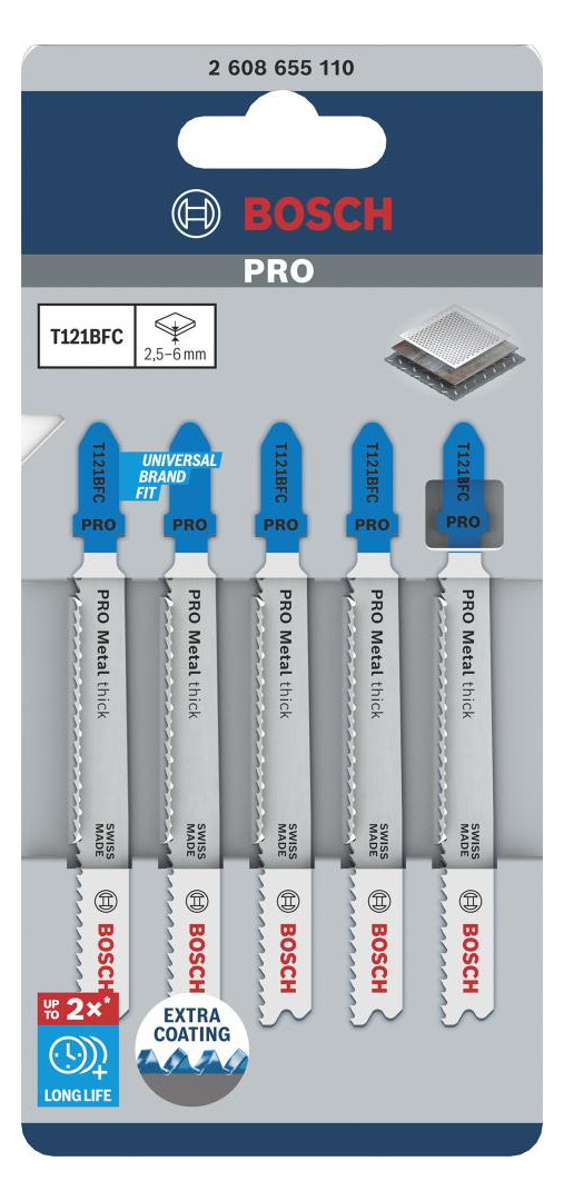 Bild Stichsägeblatt T121BFC 92 mm PRO Metal t hick 5-tlg. BOSCH-1