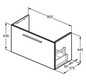 Ideal-Standard Möbel-Waschtischunterschrank i.life S 1 Auszug, 80 x 37,5 x 44 cm, carbongrau matt