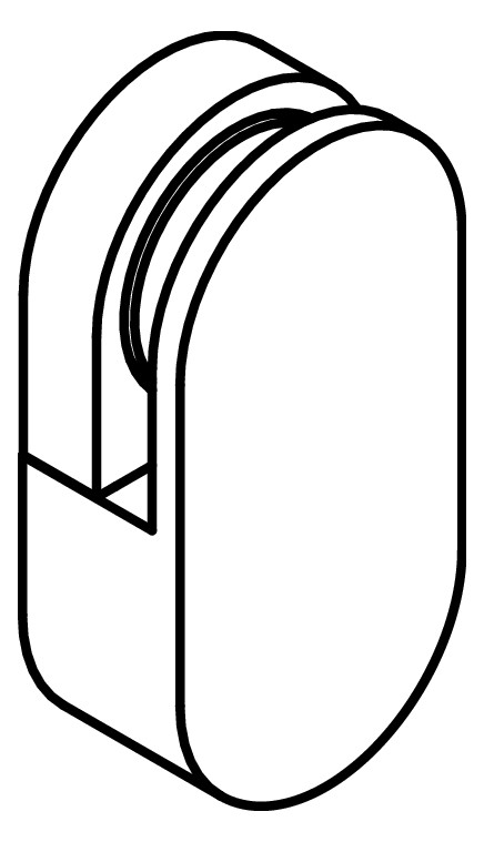 HEWI Spiegelhalter 477 30x60x18mm, flach, 2 Stück, rubinrot