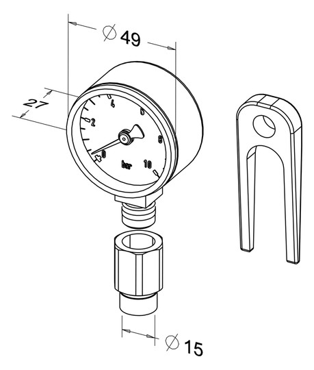 Manometer Attachment Roth Manometer-Set 0-10 bar | 14211515