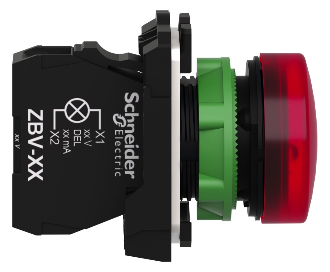 Leuchtmelder komplett 1f LED UC rnd hoch Ø22mm rt IP66