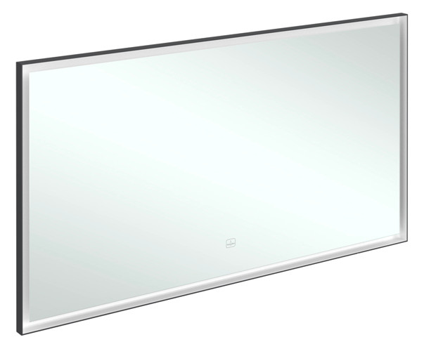 V&B Spiegel Subway 3.0 Aluminiumrahmen, 140 x 75 x 4,75 cm, schwarz matt/weiß matt