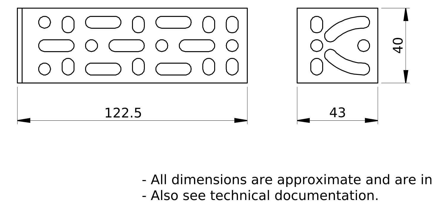 Montagewinkel 122,5x122,5x43mm