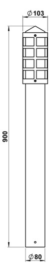 Pollerleuchte 50W E27 edst Edst Kst_opal IP44 HV