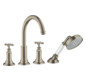 hansgrohe Fertigmontageset Axor Montreux 4-Loch-Wannenrandarmatur, mit Kreuzgriffen, brushed nickel
