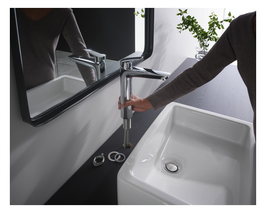 hansgrohe Waschtisch-Einhebelmischer 190 Logis mit Zugstangen-Ablaufgarnitur, chrom