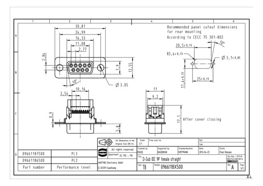 HART D-SUB-Buchsenleiste     09661187500 
