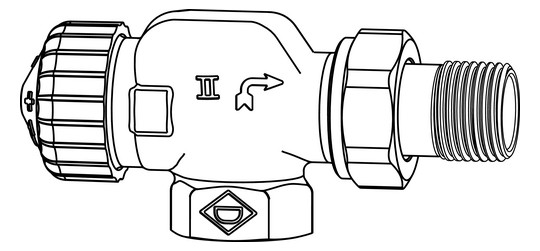Heimeier Thermostat-Ventilunterteil V-exact II Rp 1/2 x R 1/2, Axial, Rotguss vernickelt