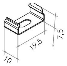 Befestigungsset si ST L10mm B19,5mm H7,5mm Befestigungsset si ST L10mm B19,5mm H7,5mm