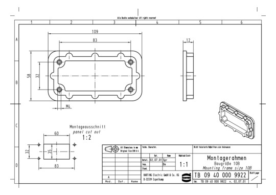 HART Montagerahmen Han 10HPR 09400009922 