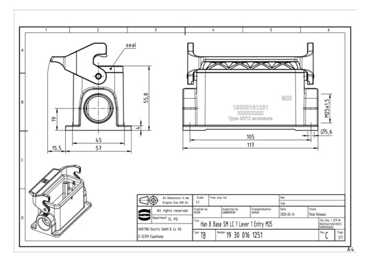 HART Sockelgehäuse M1x25     19300161251 