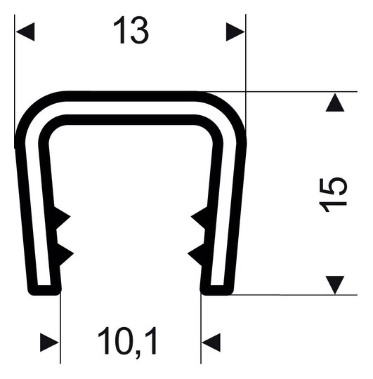 fortis-Flexibler-Kantenschutz, schwarz - KB 6-8mm,...