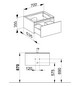 KEUCO Waschtischunterschrank Edition 11 Planning 70x35x53,5cm, 1 Frontauszug, Lack Seidenmatt, Glas Schwarz
