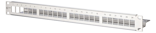 Patchpanel 24Ports 1HE Schirm 43,6x482,6x100mm 19Zoll-Einbau