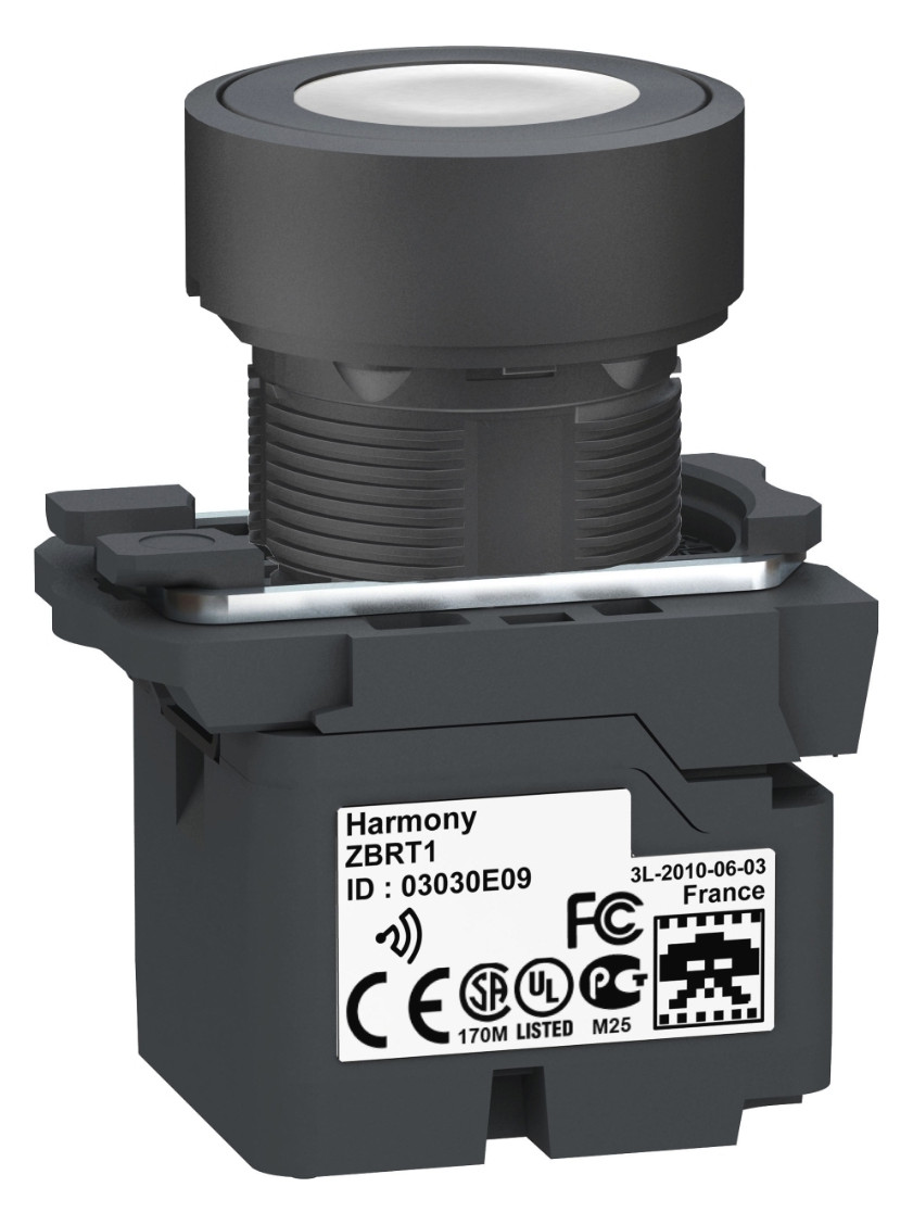 Drucktaster 1f ws rnd Ø22,5mm 1S IP30 fl Tastend